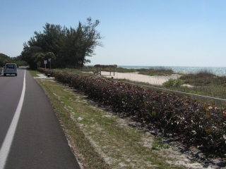 view of the  Gulf of Mexico from the main road on Anna Maria Island