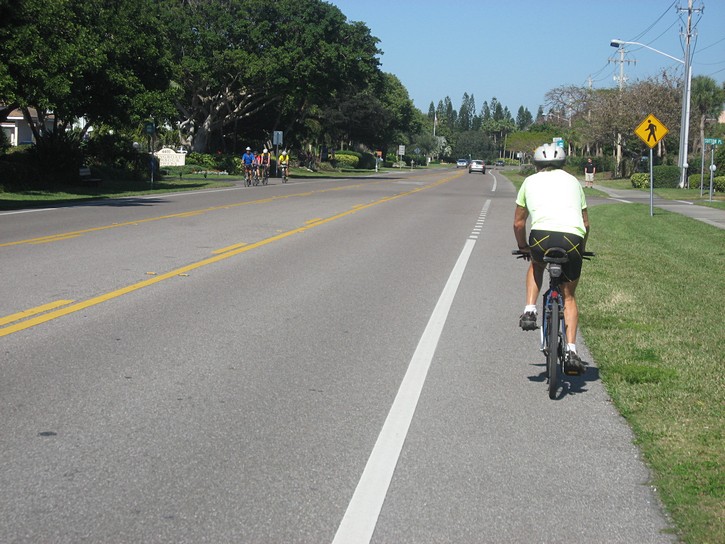 Cyclists on Gulf of Mexico Drive on Longboat Key