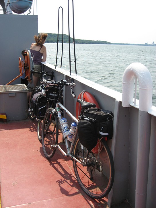 touring bicycles on a ferry