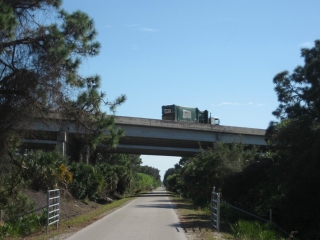 highway overpass above Legacy Trail