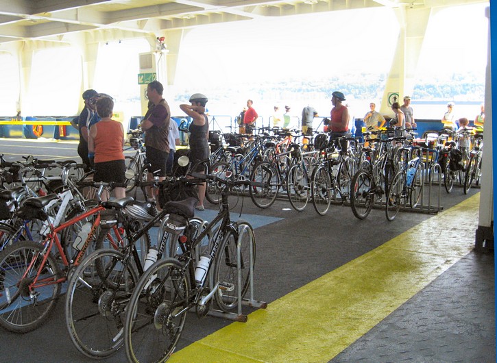 Bicycles on the ferry between Quebec City and Levis
