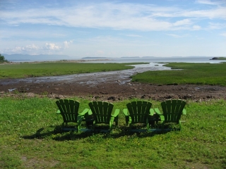chairs next to St. Lawrence River.