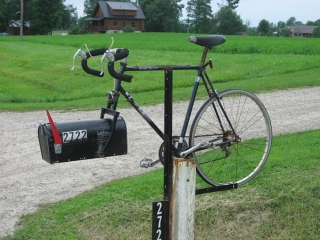 Bicycle mailbox on Regional Road 10