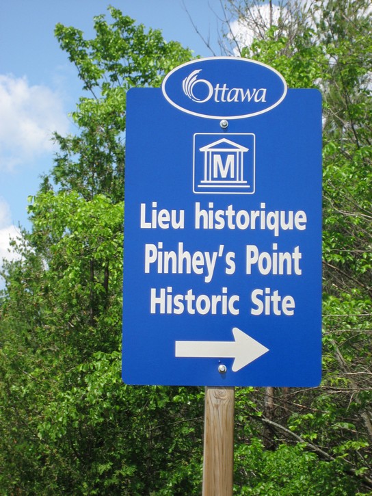 sign for Pinhey's Point historic site