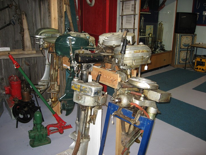 old outboard motors at the Mariner's Museum