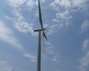huge wind turbines on Wolfe Island