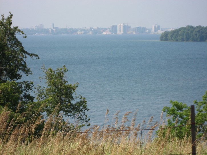 view of Kingston from Highway 96 on Wolfe Island